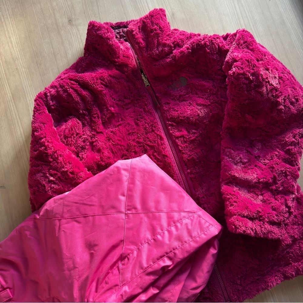 The North Face Pink Reversible Butterfly Patterned Jacket & Spyder Snowpants - Picture 3 of 14